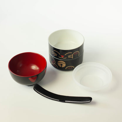 Kokeshi Bento | Maneki-Neko Black