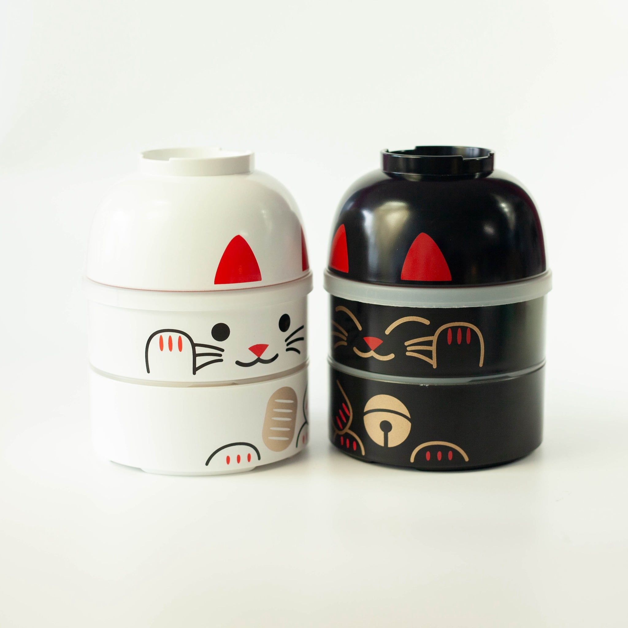 Gran Kokeshi Bento Maneki-Neko Blanco 1200mL