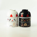 Big Kokeshi Bento Maneki-Neko Black 1200mL