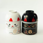 Gran Kokeshi Bento Maneki-Neko Blanco 1200mL