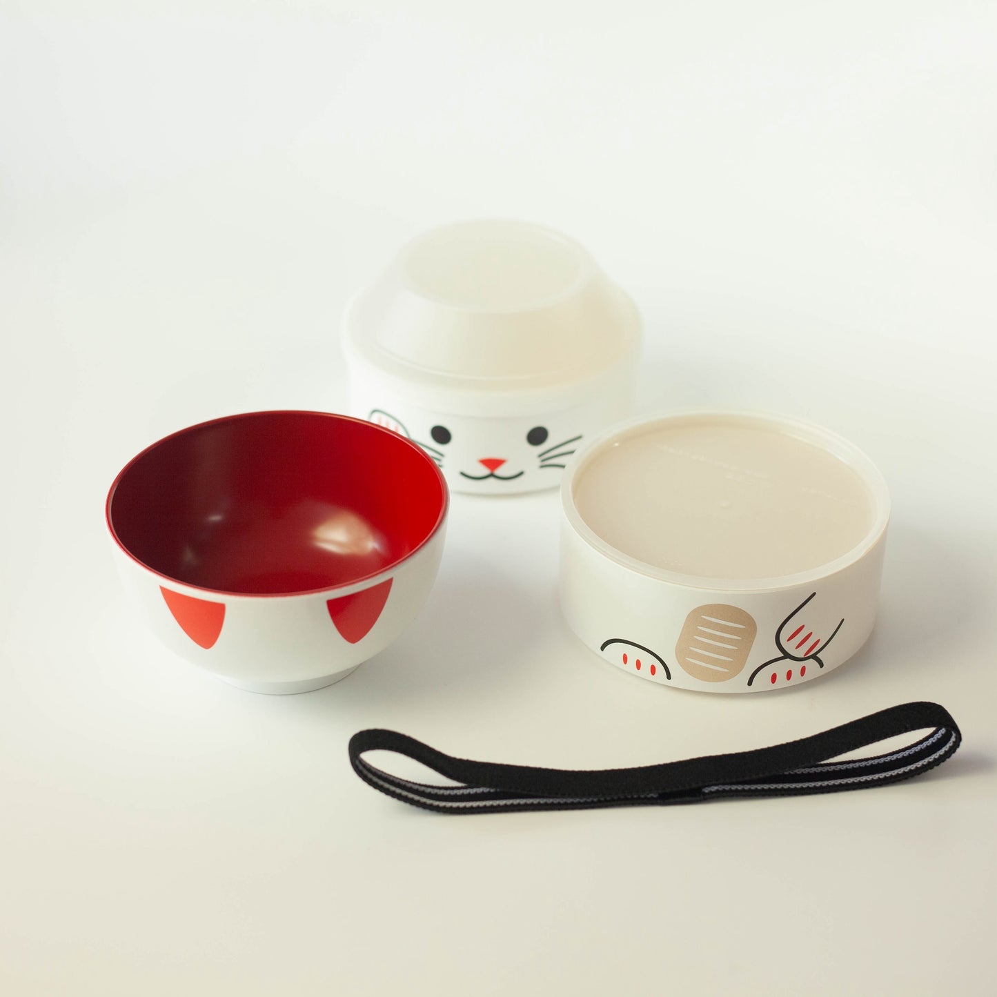 Big Kokeshi Bento Maneki-Neko White 1200mL