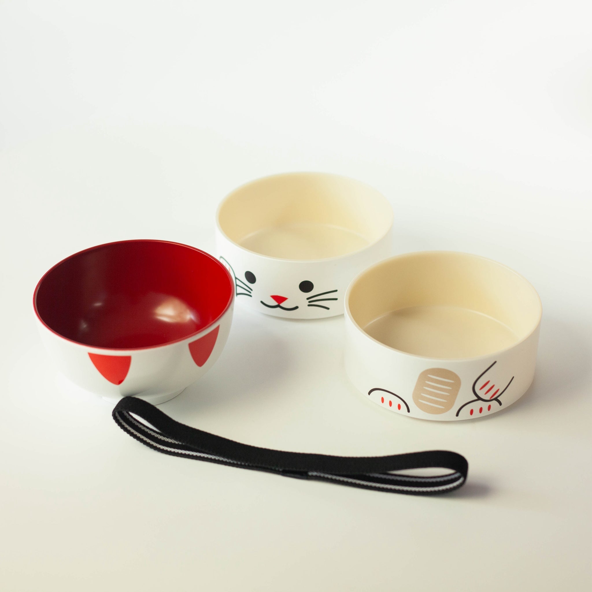 Gran Kokeshi Bento Maneki-Neko Blanco 1200mL