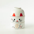 Gran Kokeshi Bento Maneki-Neko Blanco 1200mL