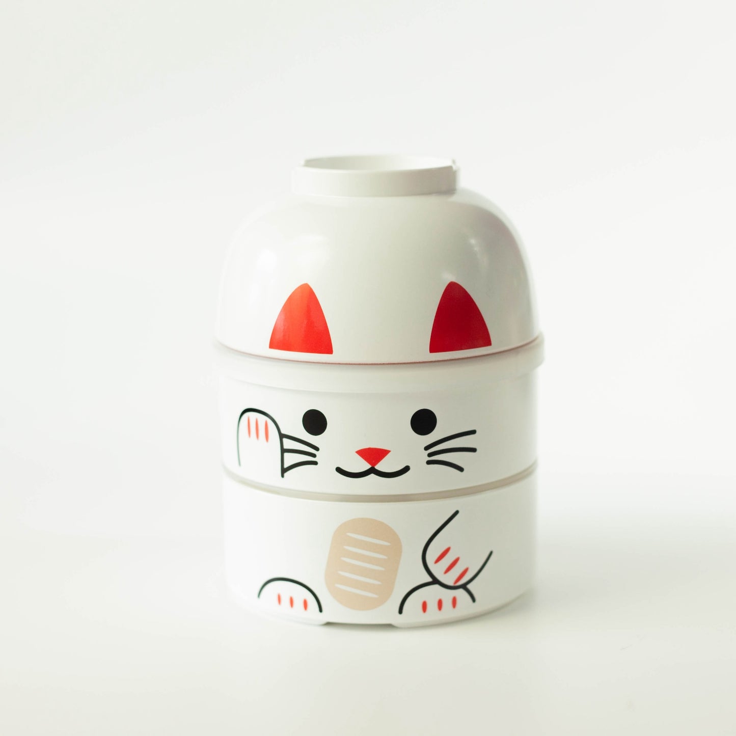 Big Kokeshi Bento Maneki-Neko White 1200mL