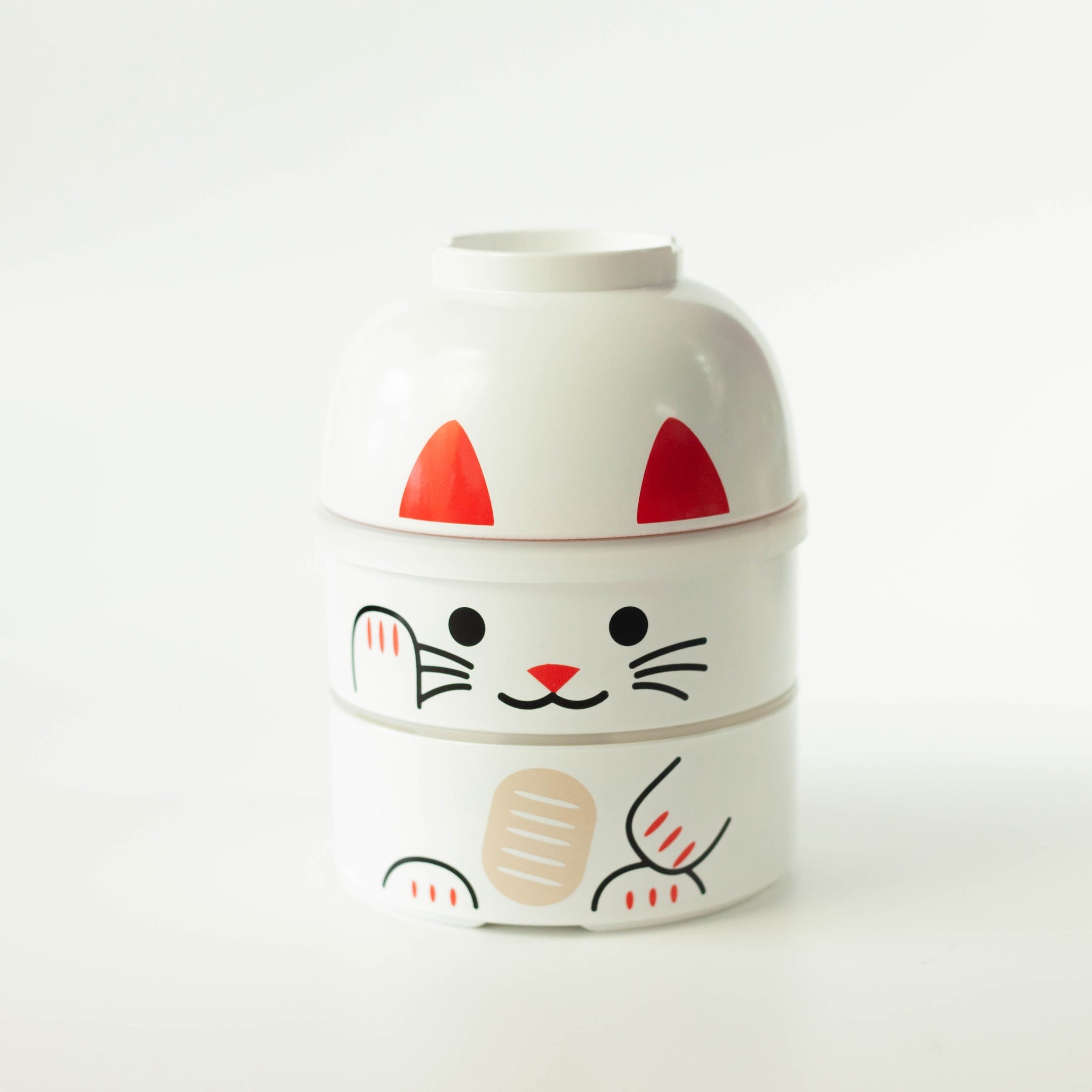 Gran Kokeshi Bento Maneki-Neko Blanco 1200mL