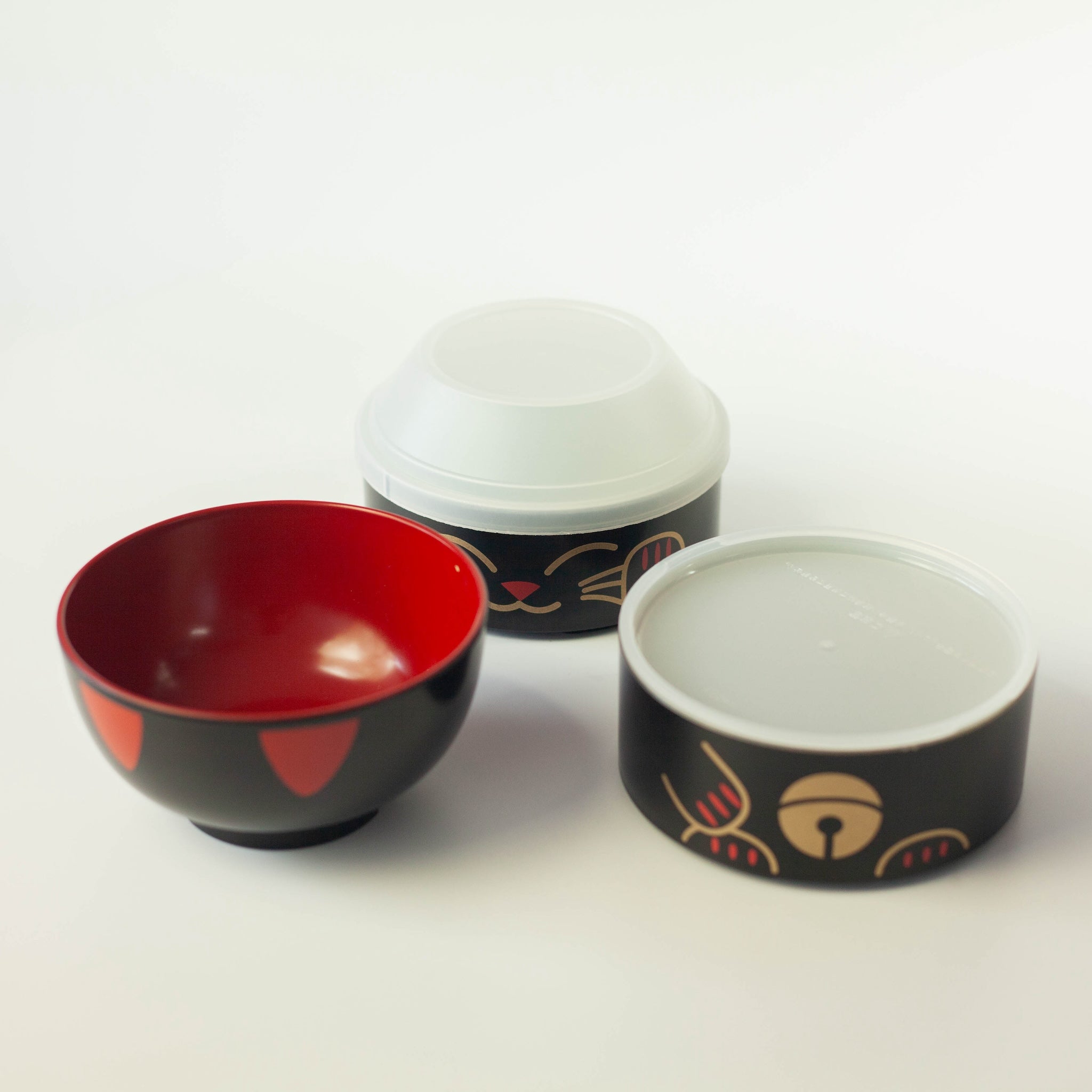 Gran Kokeshi Bento Maneki-Neko Negro 1200mL