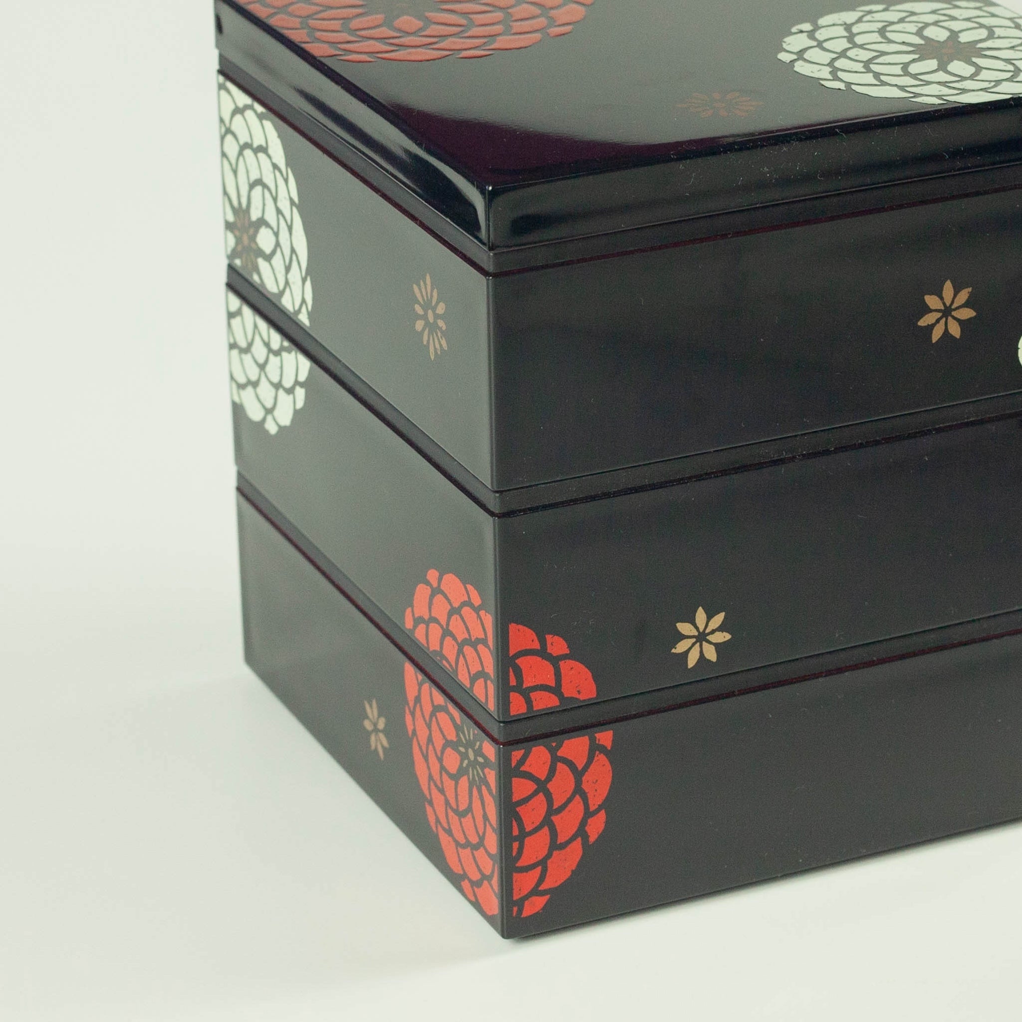 Ojyu Three Tier Picnic Box Medium | Black (15cm)