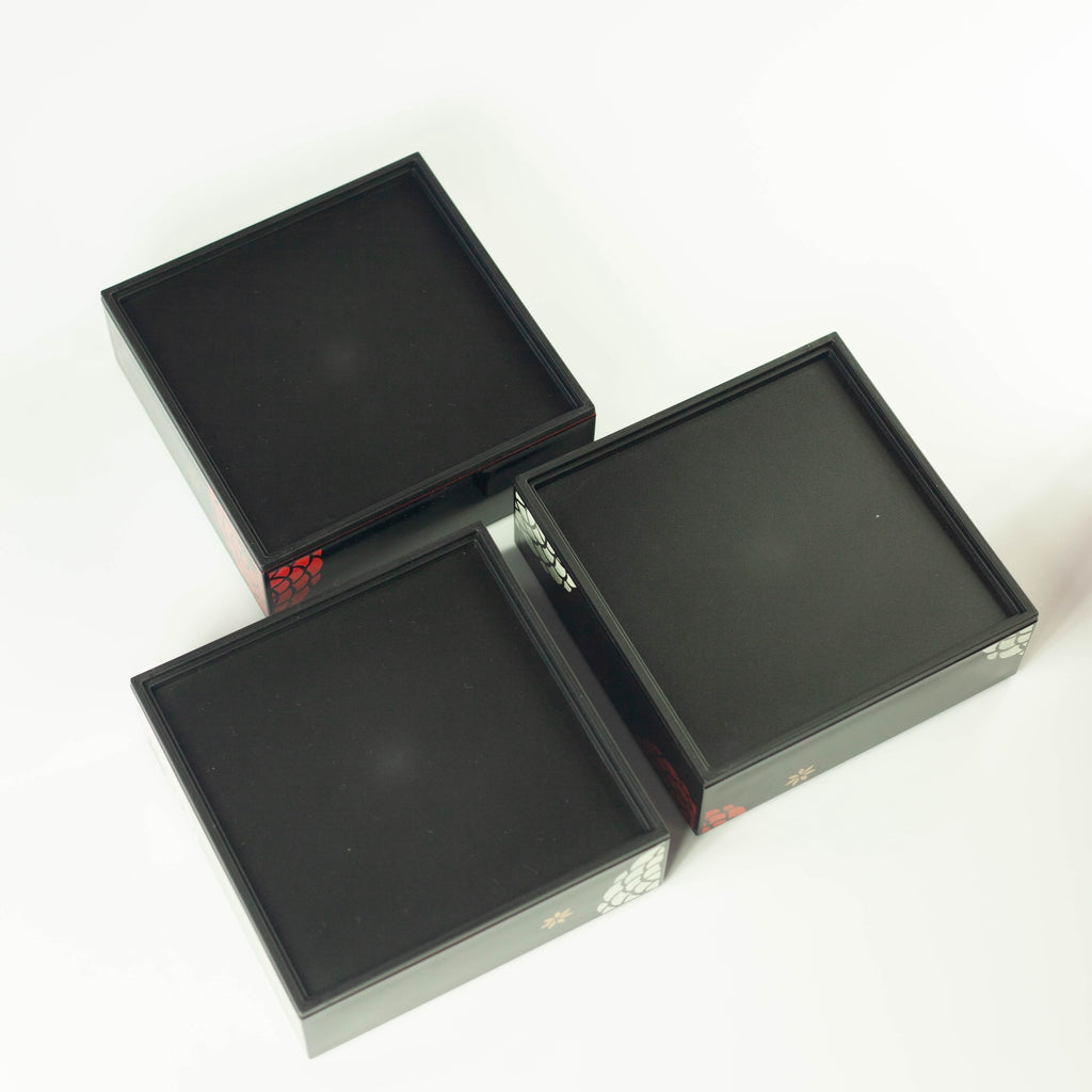 Ojyu Three Tier Picnic Box Medium | Black (15cm)