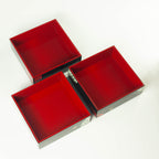 Caja de picnic de tres niveles Ojyu, mediana, negra (15 cm)