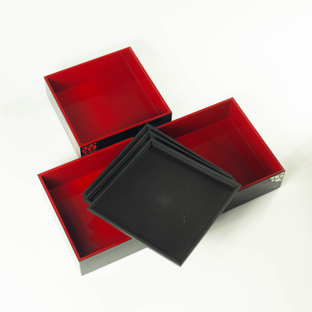 Ojyu Three Tier Picnic Box Large | Black (18cm)