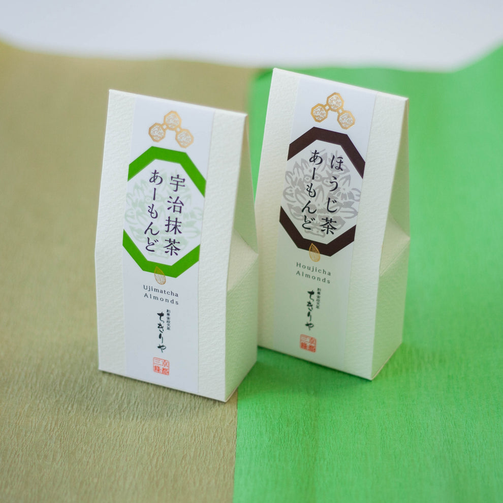 Hojicha and Uji Matcha Covered Almonds Gift Set Bento&co