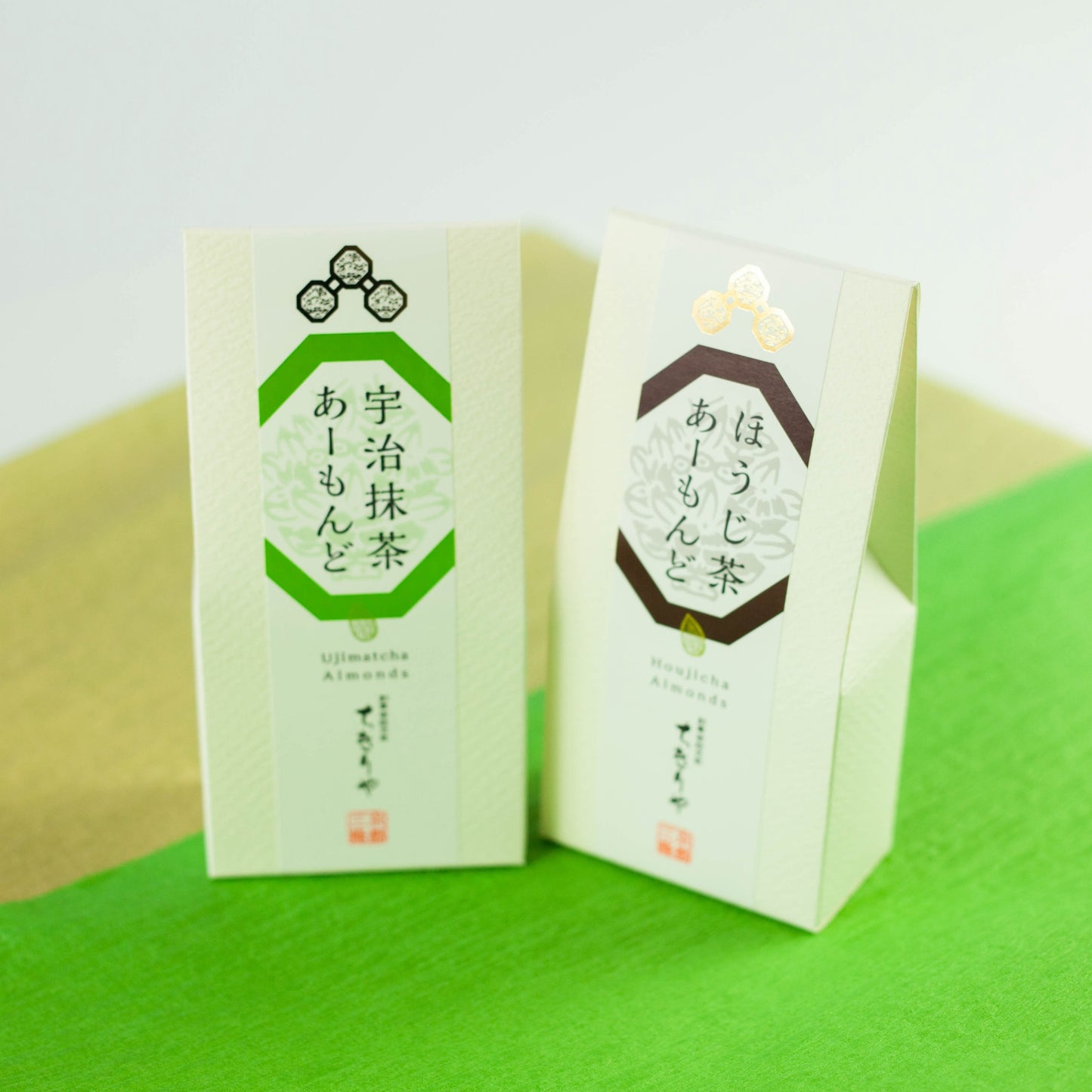 Hojicha and Uji Matcha Covered Almonds Gift Set