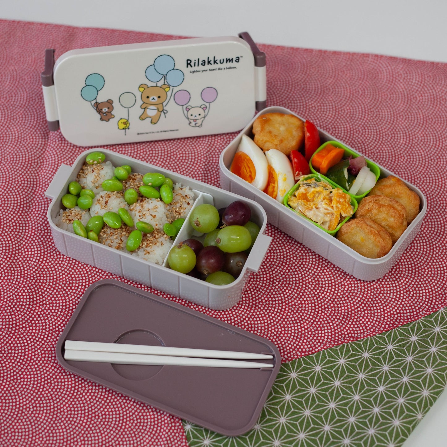 Caja bento de dos niveles Rilakkuma | 600 ml