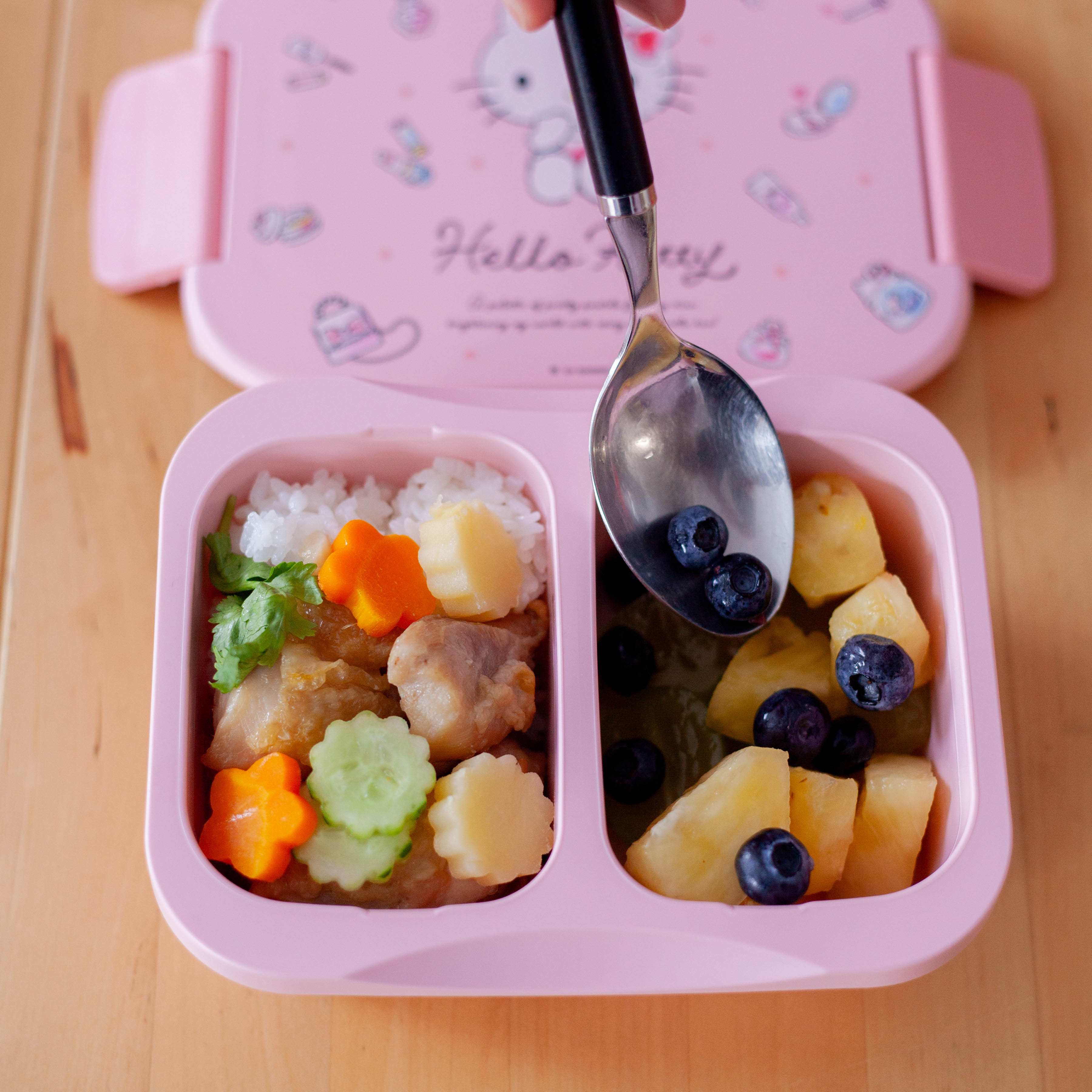 Hello Kitty One-Tier Shikiri Bento Box | Water Colors (500ml)