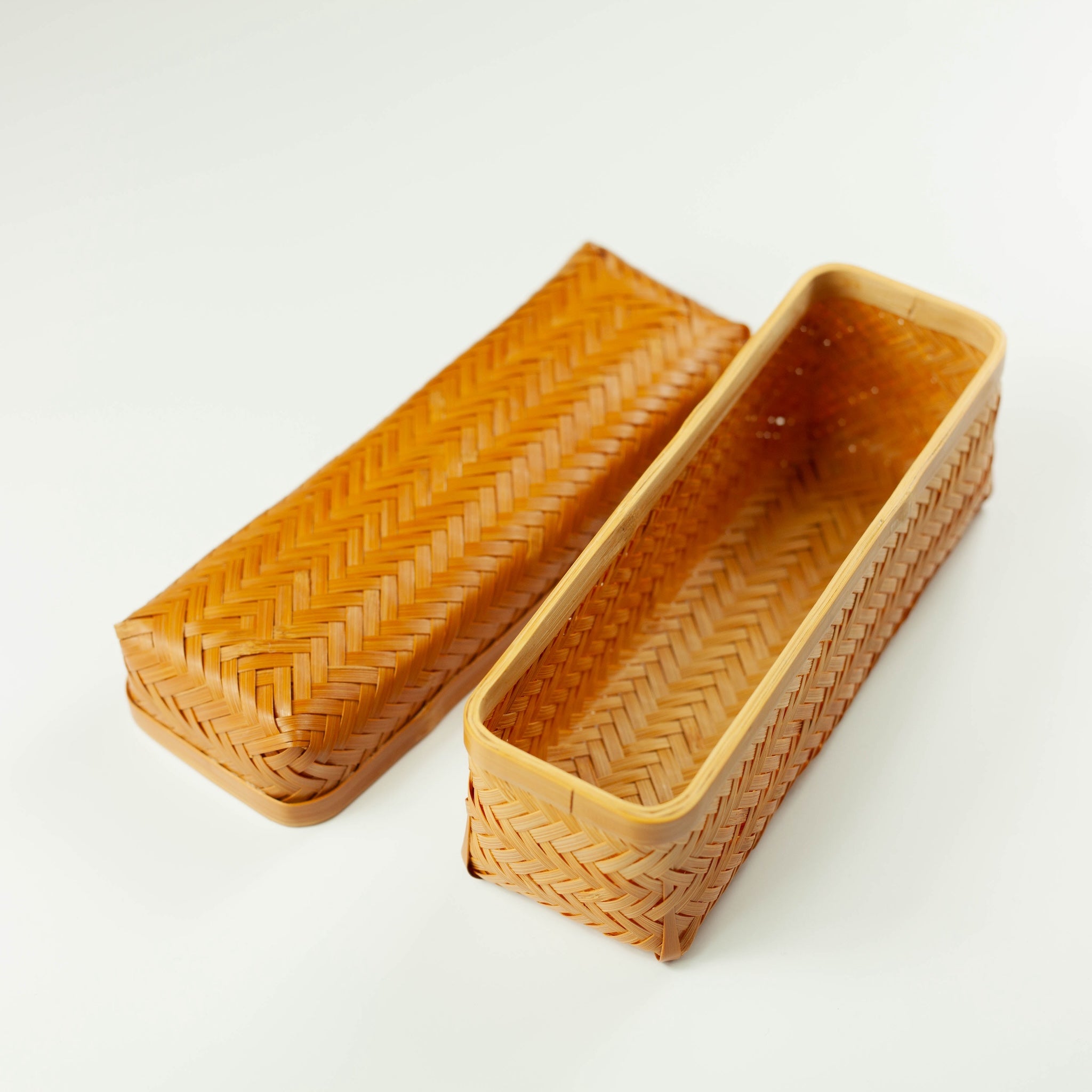 Caja Bento de Bambú Tejido | Largo (580 ml)
