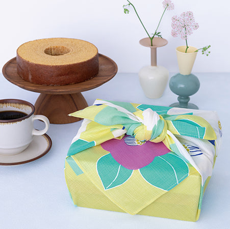 Furoshiki Hime Musubi 70cm | Tsubaki (amarillo claro)