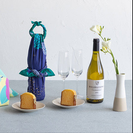 Hime Musubi Furoshiki 70 cm | Star Forest (Navy)