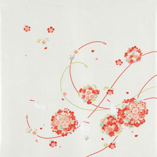 Koyomi Chirimen Furoshiki 68cm | Flower Bouquet