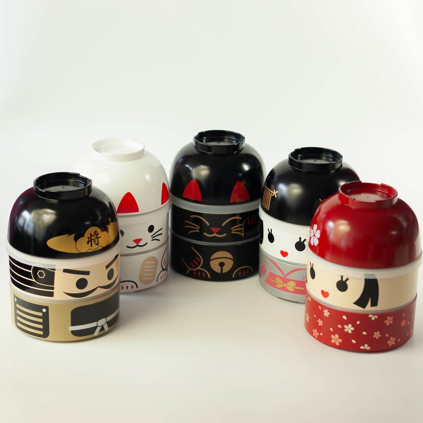 Big Kokeshi Bento Maneki-Neko White 1200mL