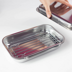 Kompaktes Bottich-Set aus Edelstahl