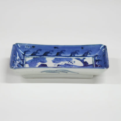 Edo-era (1790) Imari Porcelain Small Rectangular Plate - Pilgrimage Design