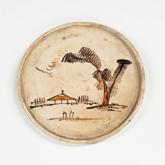 Edo-Era (1860) Andon Stoneware Plate