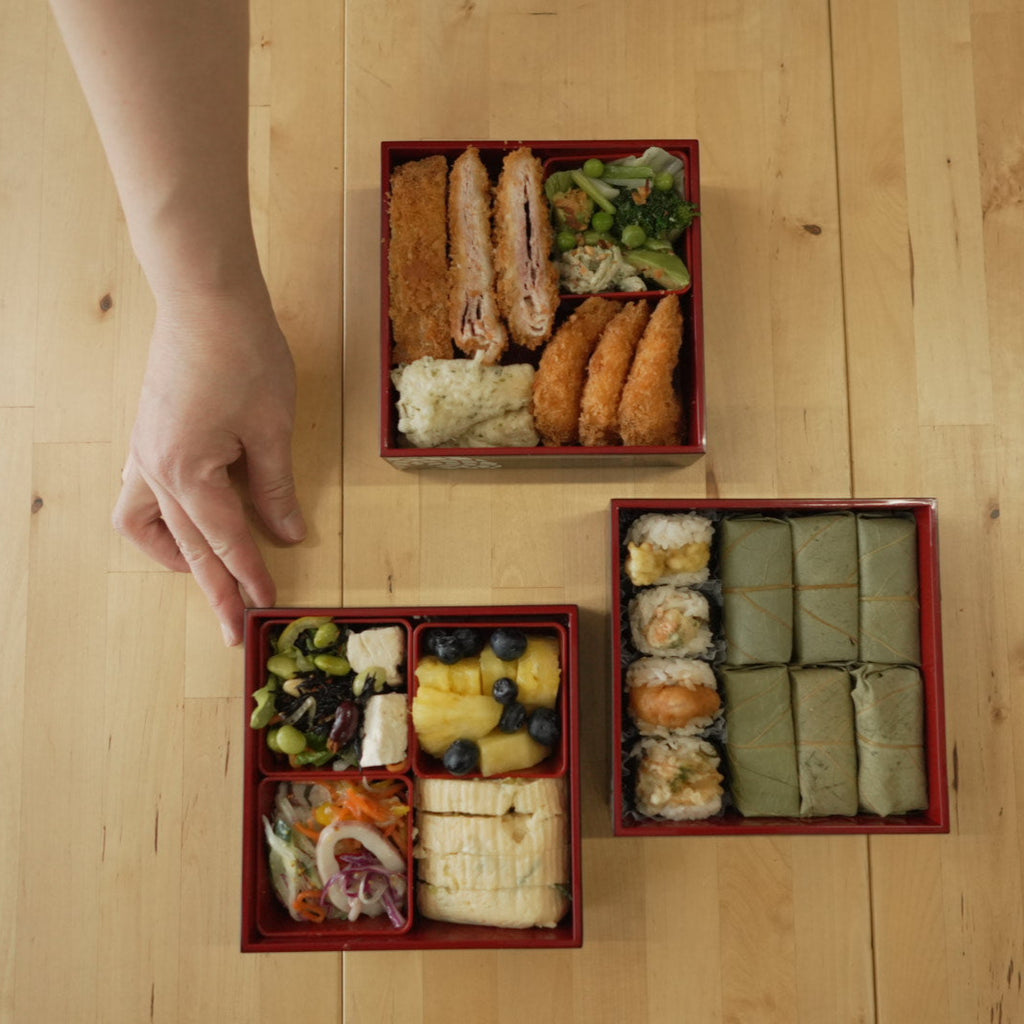 Ojyu Three Tier Picnic Box Medium | Black (15cm)