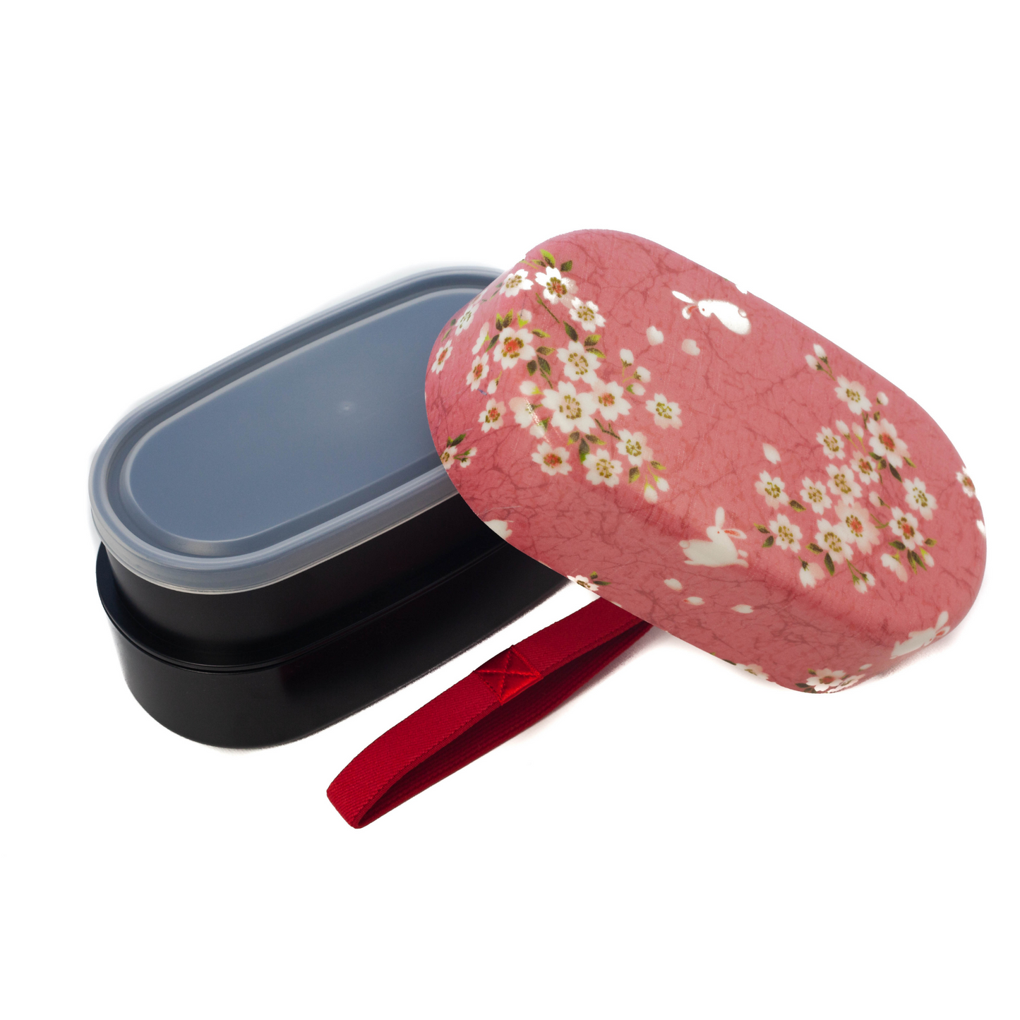 Caja Bento Ovalada Conejo Sakura 830ml | Rosa