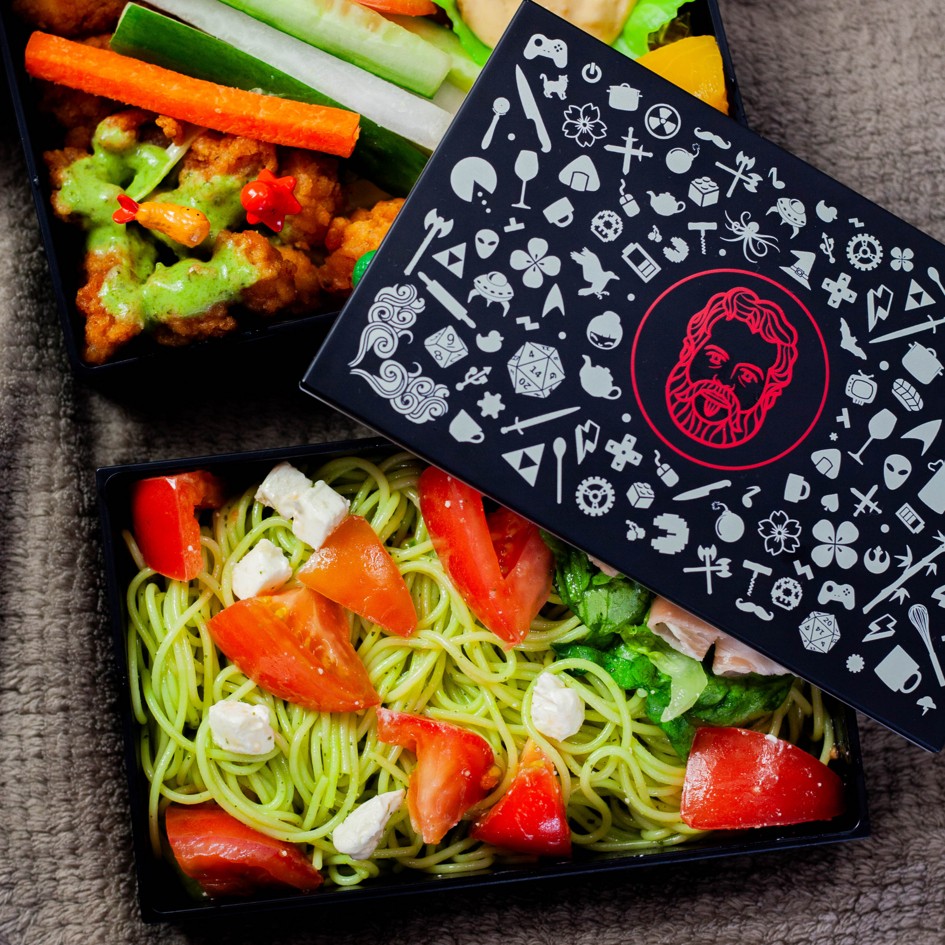 Leakproof Bento Box with Fun Lunch Notes, Cutlery with Chopsticks