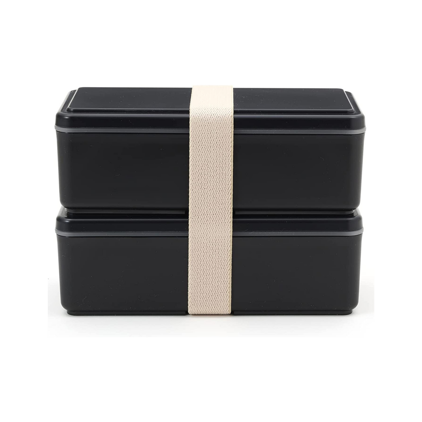Gel-Cool zweistöckige rechteckige Bento-Box | Schwarz (1000 ml)
