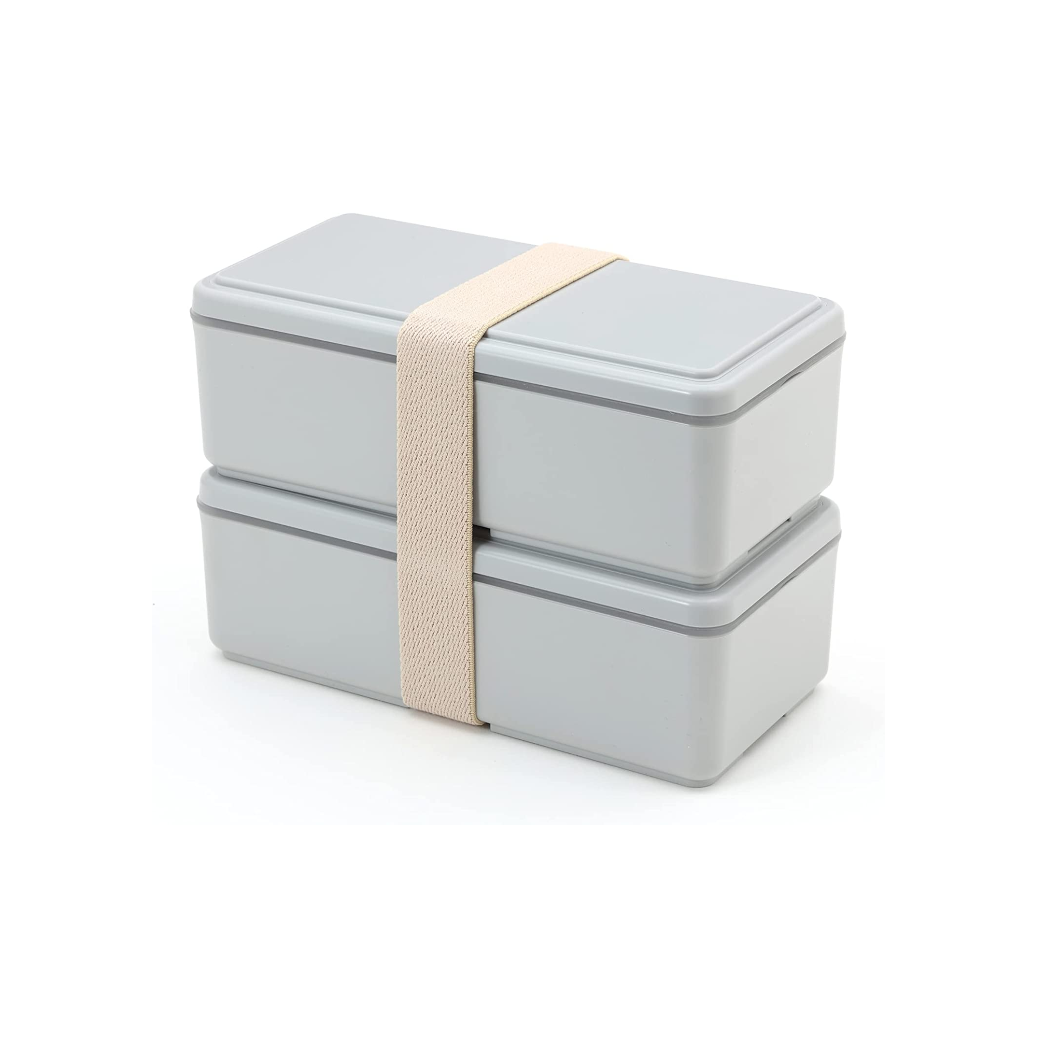Bento rectangular de dos niveles con refrigeración por gel (1000 ml)