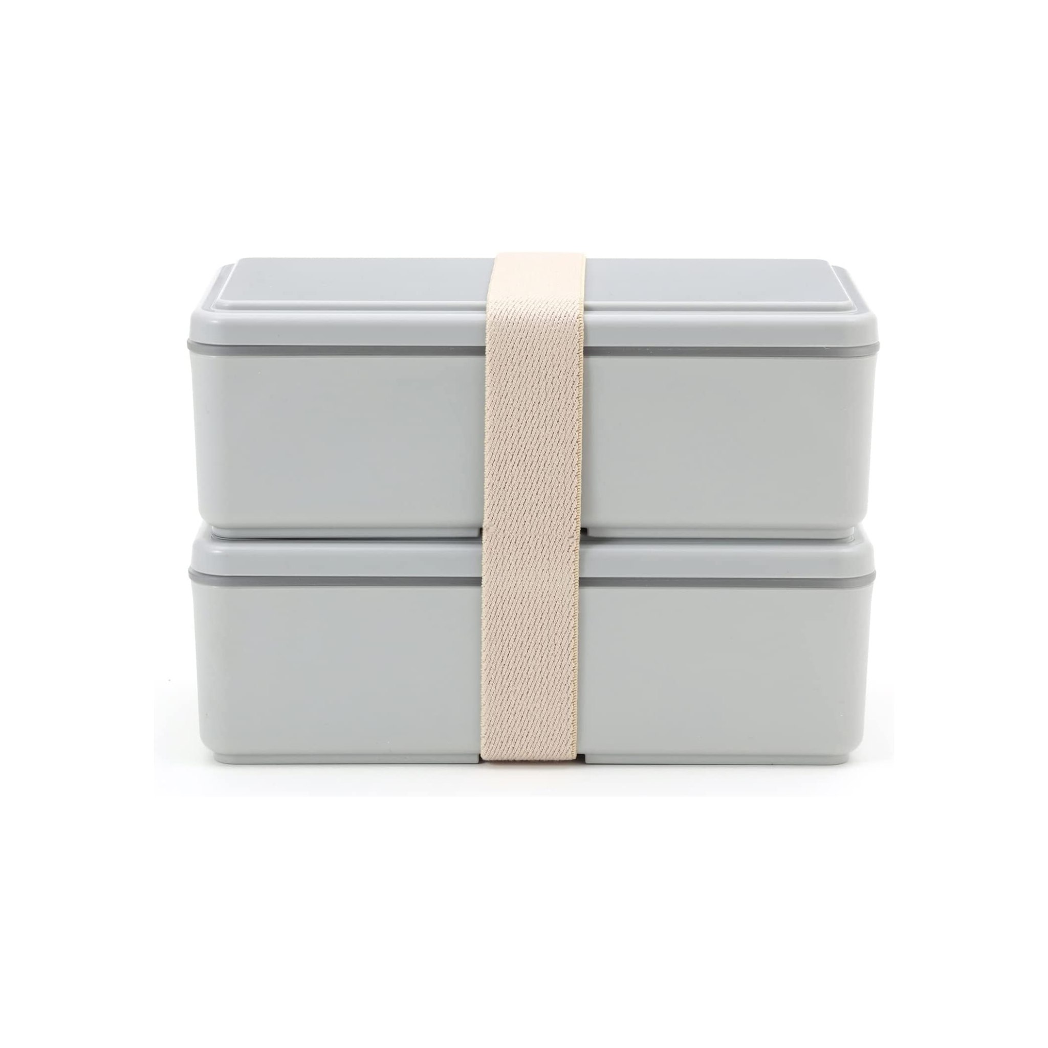 Bento rectangular de dos niveles con refrigeración por gel (1000 ml)