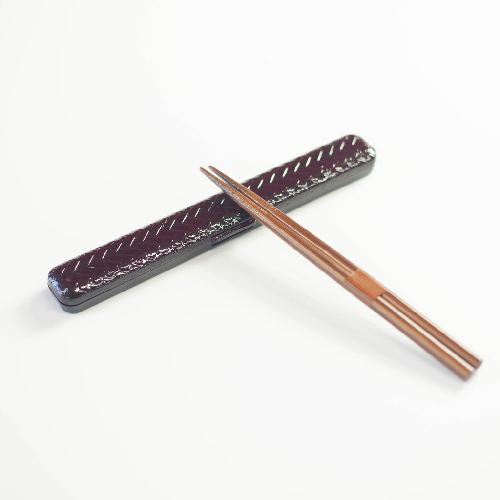 Juego de palillos rectangulares Ajiro | Marrón oscuro 18cm