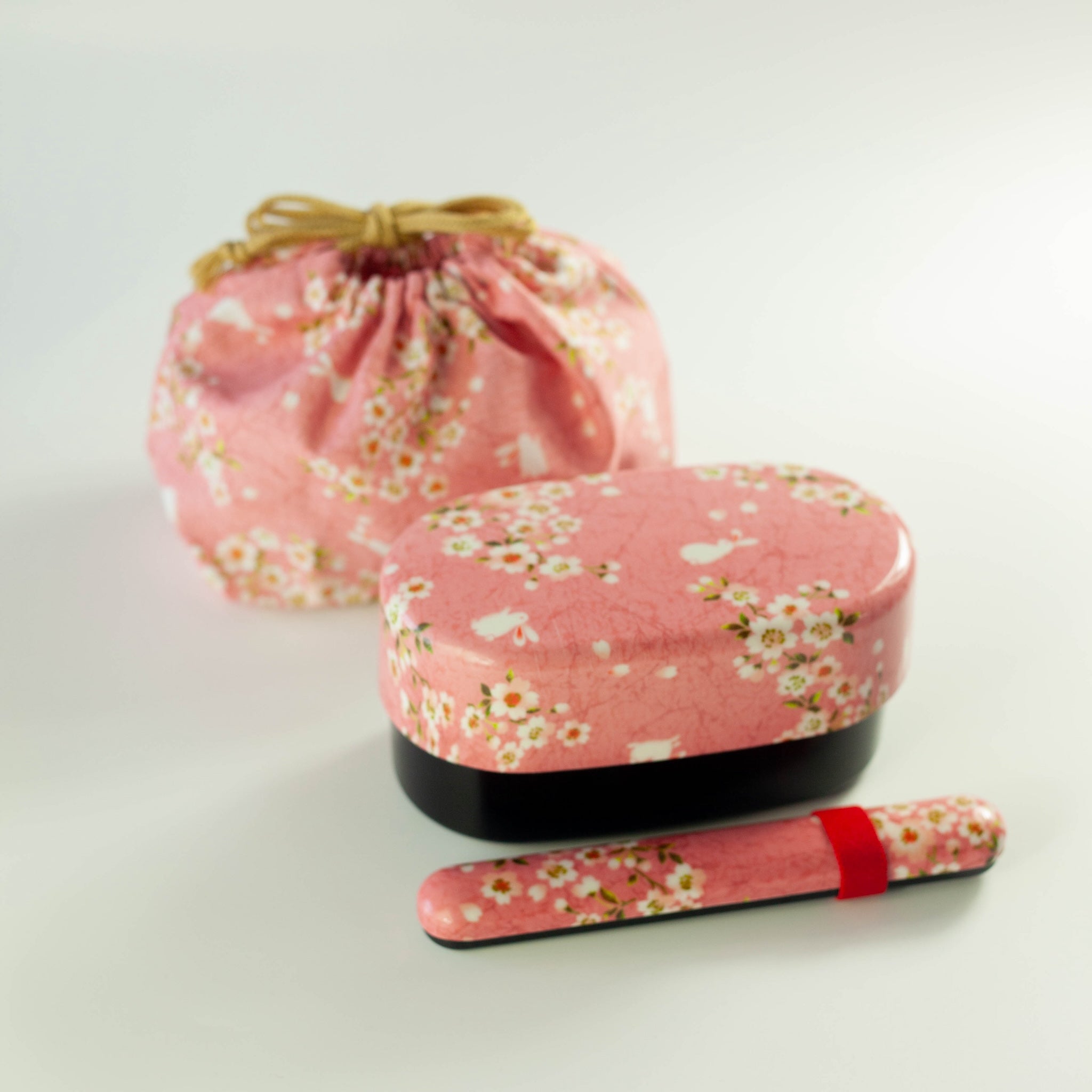Sakura Rabbit Oval Bento Box 830ml | Pink