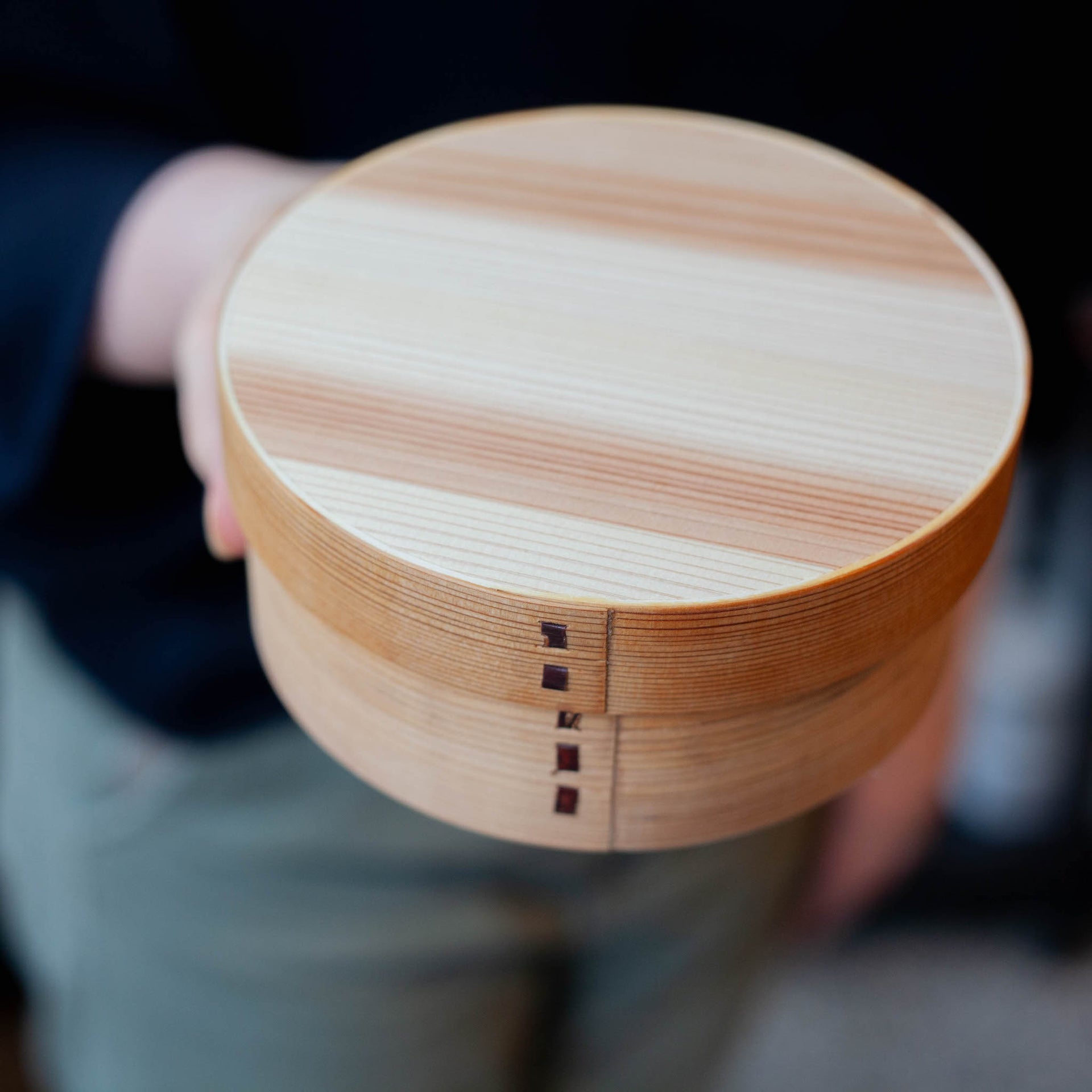 Wappa Bento, Japanese Lunch Box made with Round shaped Wooden Plate,  Shinoda-maki Stock Photo - Alamy