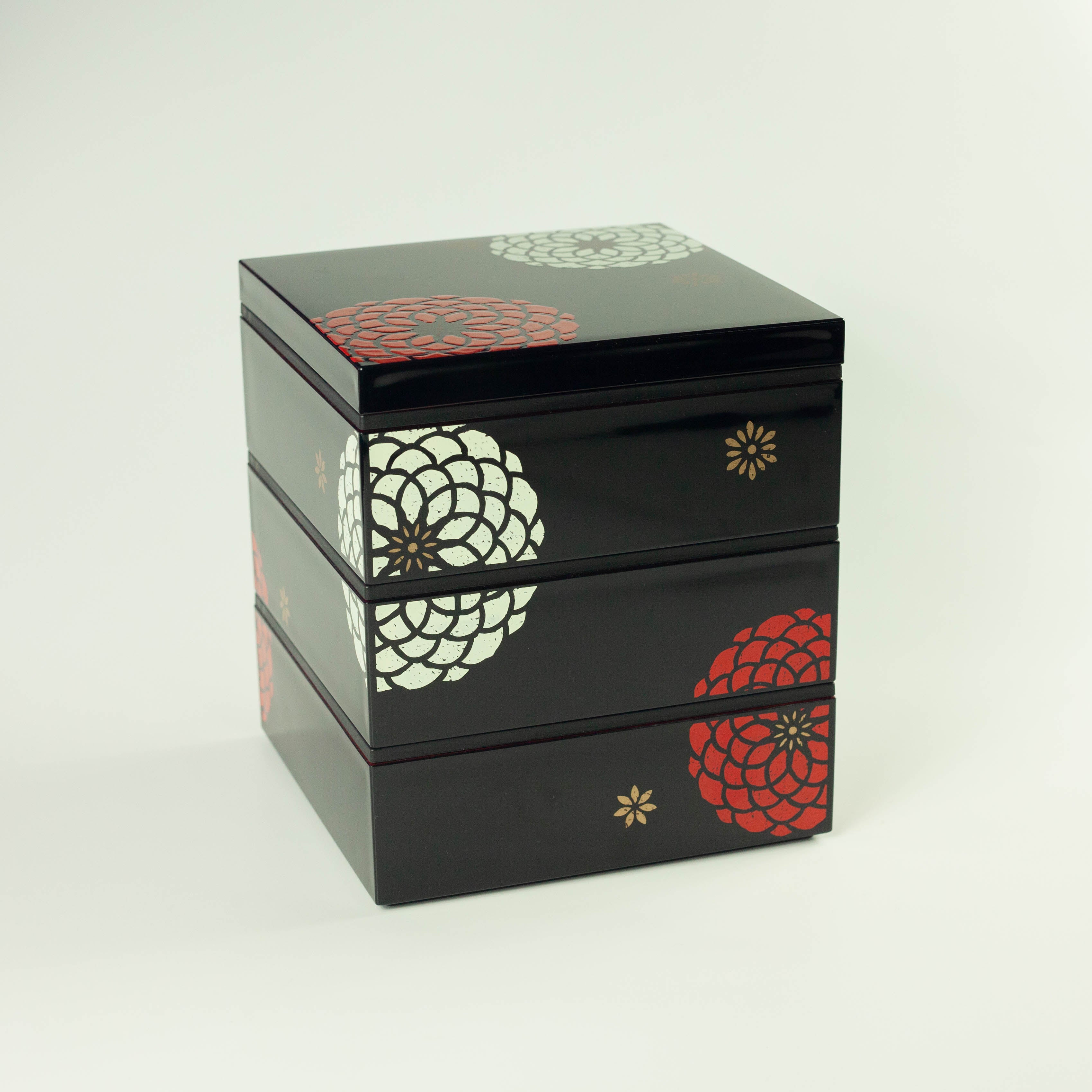 Ojyu Three Tier Picnic Box Medium | Black (15cm)