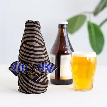 Isa Monyo Reversible Furoshiki 48cm | Knot Gray & Blue