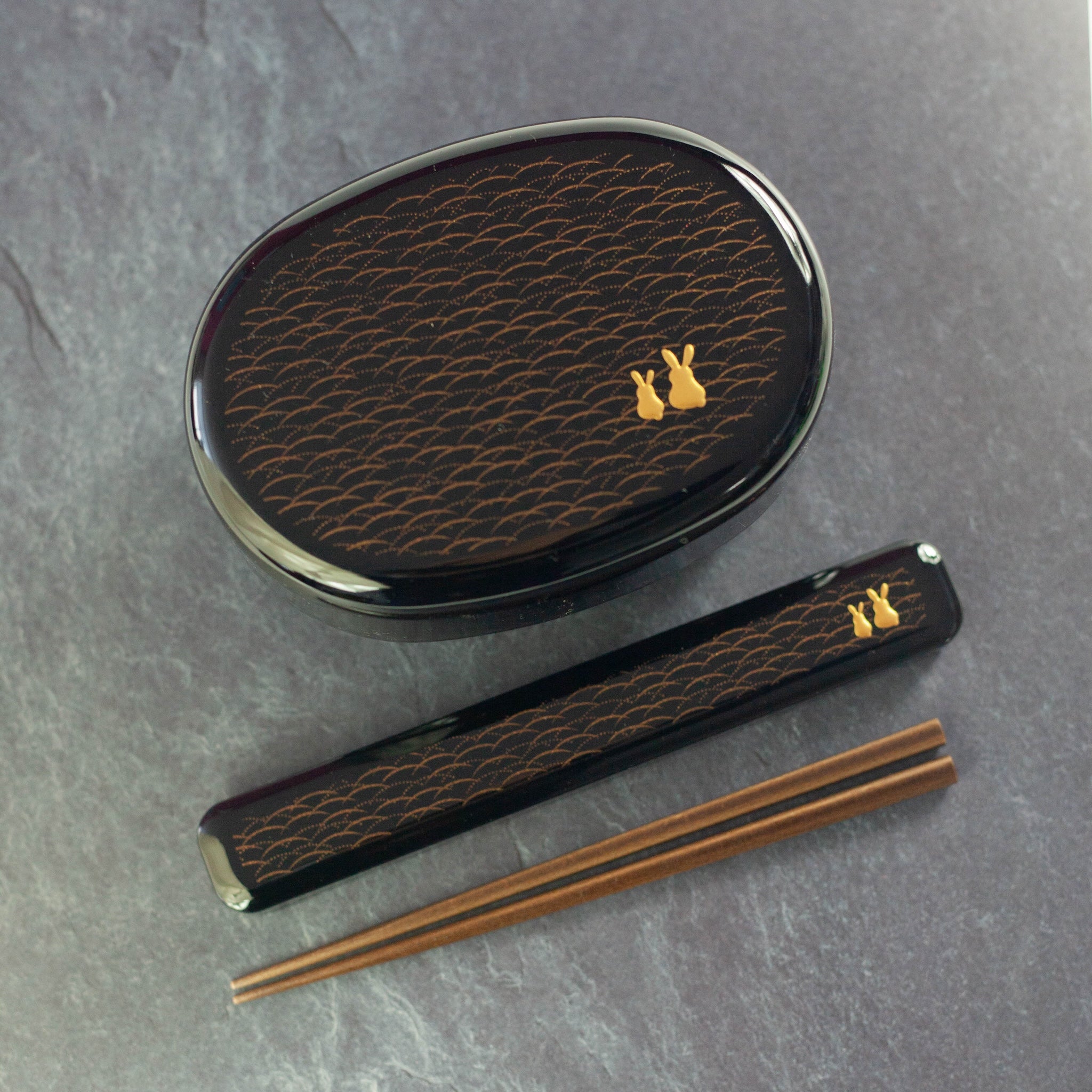 Caja bento Shokado pequeña Rabbit Moon (16,5 x 16,5 cm)
