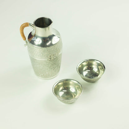 1910 Taisho Era Tin Sake Set (2 cups)