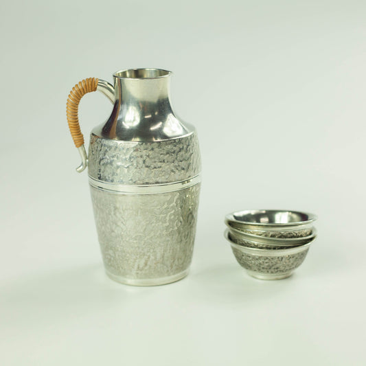 1910 Taisho Ära Tin Sake Set (3 Tassen)