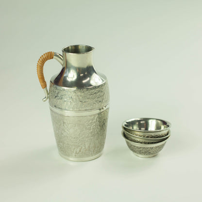 1910 Taisho Era Tin Sake Set (3 cups)