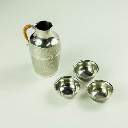 1910 Taisho Era Tin Sake Set (3 cups)