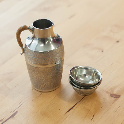 1910 Taisho Era Tin Sake Set (3 cups)