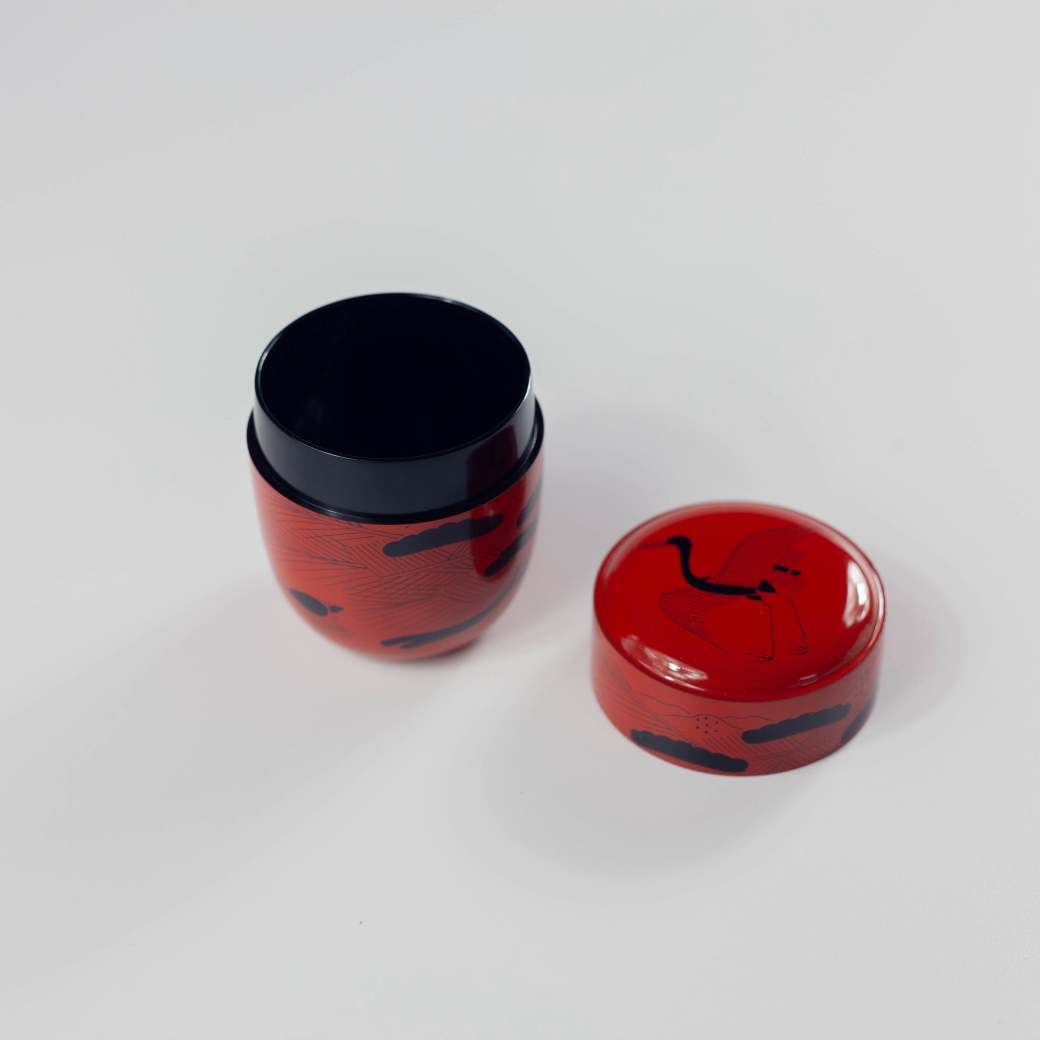 Handmade Lacquered Tea Canister | Horai-e