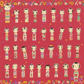 Kokeshi Furoshiki 50cm