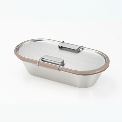 Aikata Stainless Lunch Box Brown with Clasp