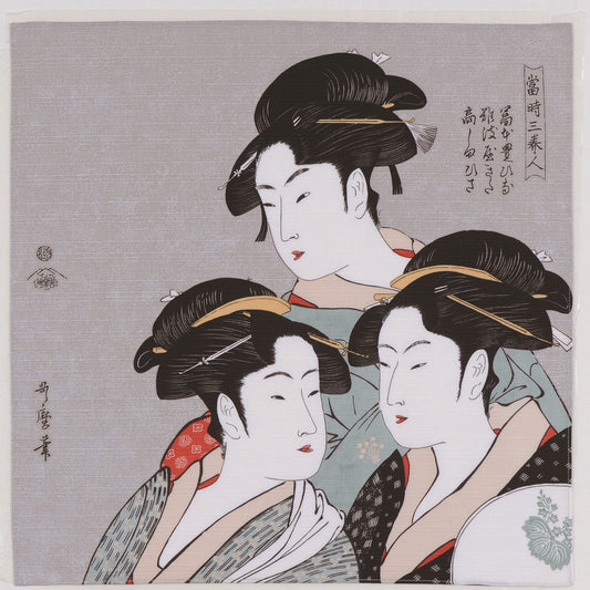 Art Furoshiki 48cm | Three Beauties Of The Present Day Gray
