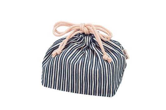 Tokusa Stripes Bag | Navy by Hakoya - Bento&co Japanese Bento Lunch Boxes and Kitchenware Specialists