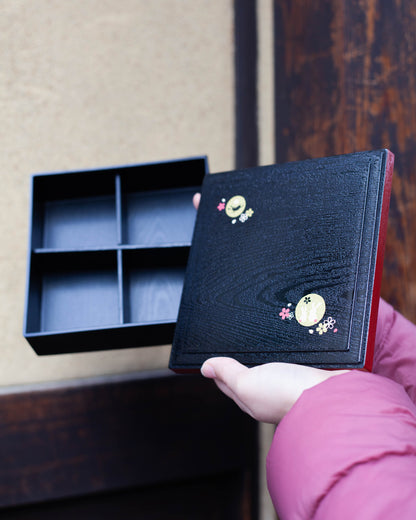 Rabbit Moon Small Shokado Bento Box (16.5 x 16.5 cm)