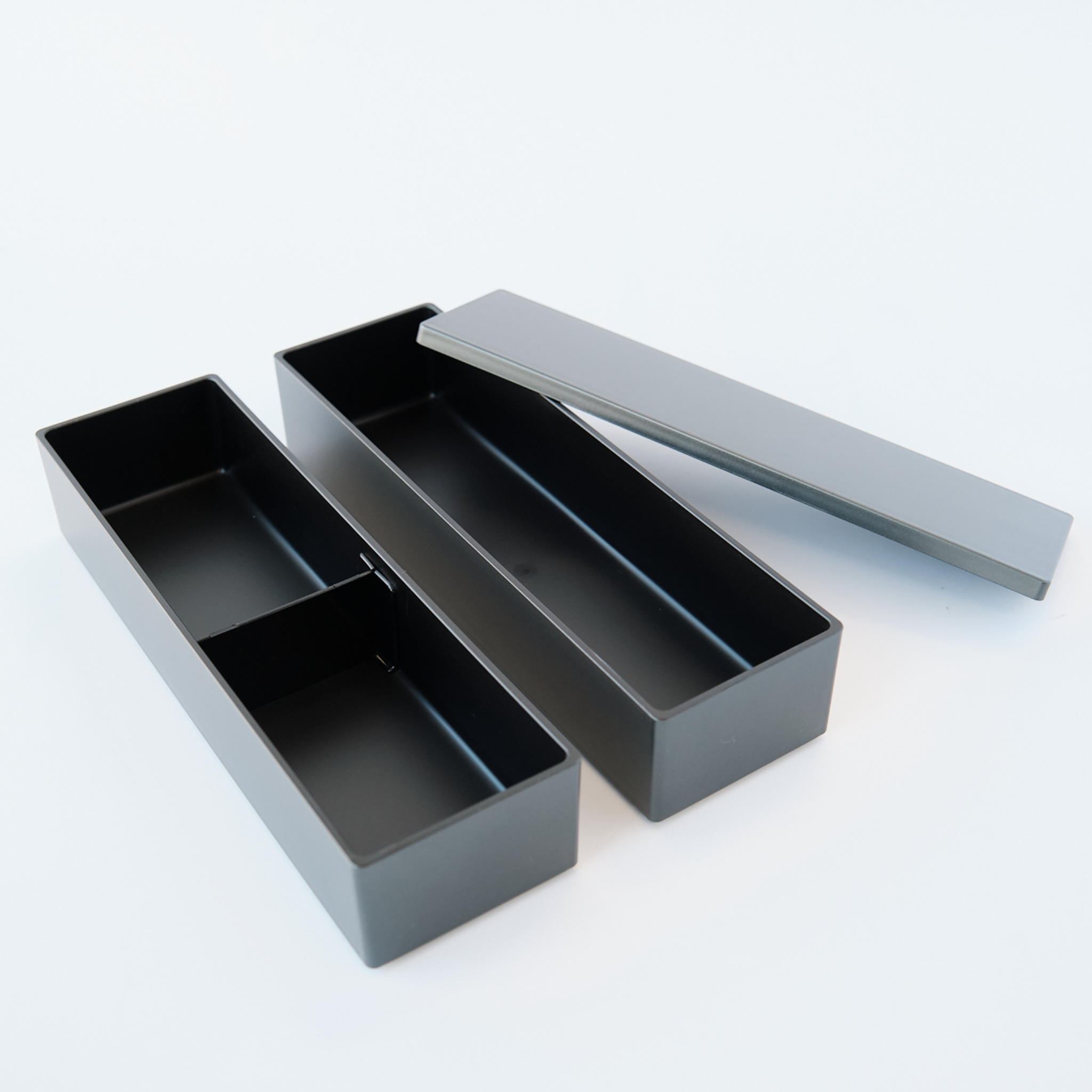 Caja Bento metálica de dos niveles Nagabako | Negro